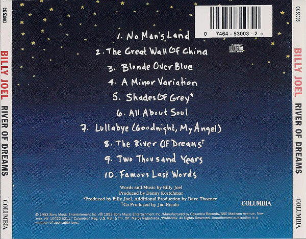 Billy Joel - River Of Dreams (CD, Album) - Image 2