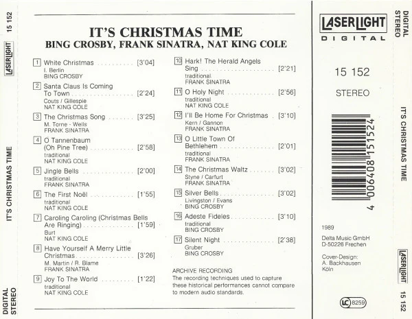 Bing Crosby, Frank Sinatra, Nat King Cole - It's Christmas Time (CD, Comp) - Image 2