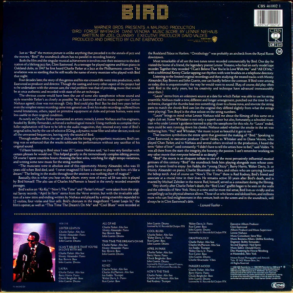 Bird (28) - Bird (Original Motion Picture Soundtrack) (LP, Album) - Image 2