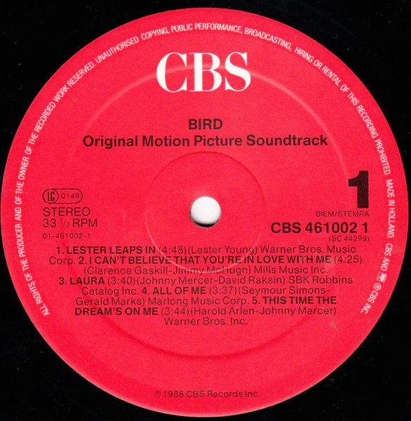 Bird (28) - Bird (Original Motion Picture Soundtrack) (LP, Album) - Image 3