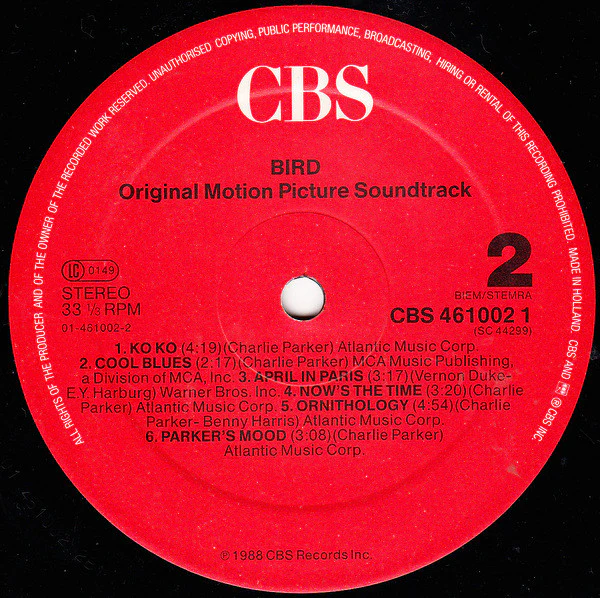 Bird (28) - Bird (Original Motion Picture Soundtrack) (LP, Album) - Image 4