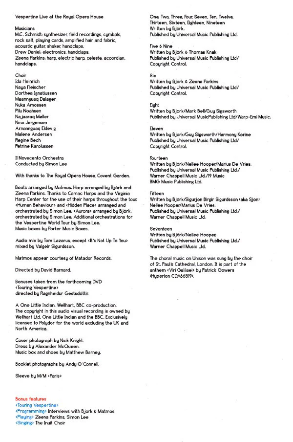 Björk - Vespertine Live At Royal Opera House (DVD-V, Multichannel, PAL) - Image 5