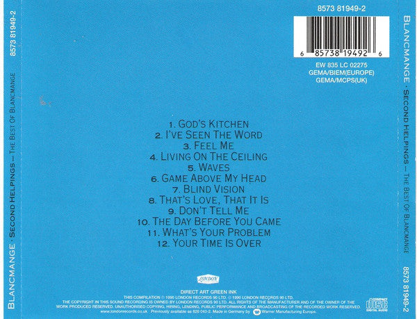Blancmange - Second Helpings - The Best Of Blancmange (CD, Comp, RE) - Image 2
