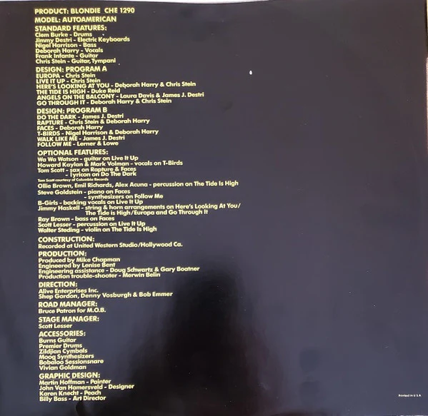 Blondie - Autoamerican (LP, Album, Ter) - Image 5