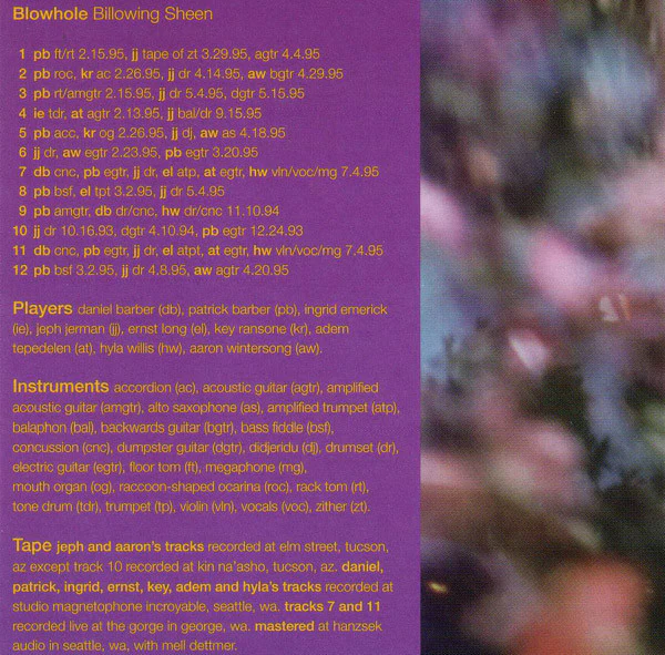 Blowhole - Billowing Sheen (CD, Album) - Image 2