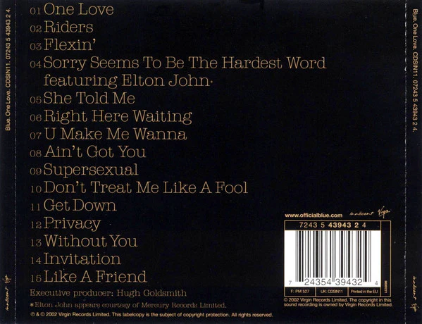 Blue (5) - One Love (CD, Album) - Image 5