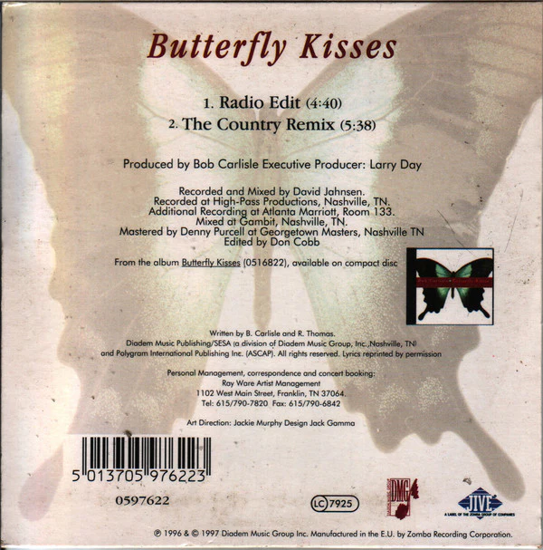 Bob Carlisle (2) - Butterfly Kisses (CD, Single) - Image 2