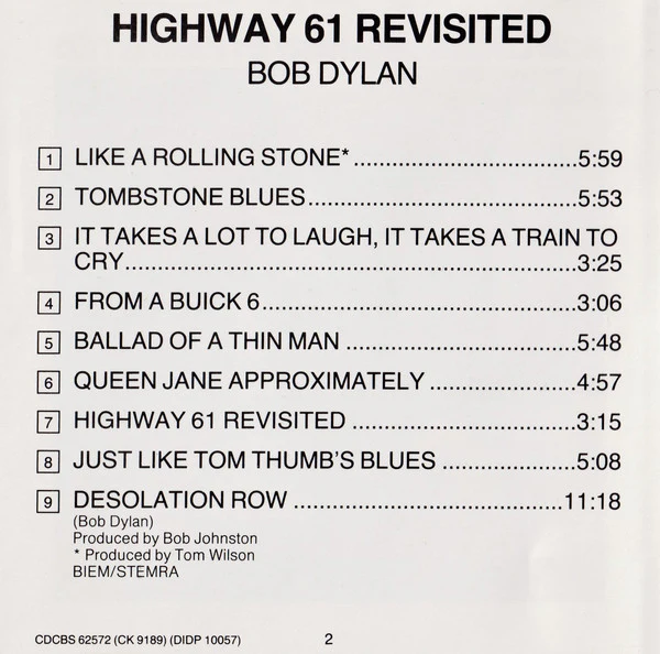 Bob Dylan - Highway 61 Revisited (CD, Album, RE) - Image 4