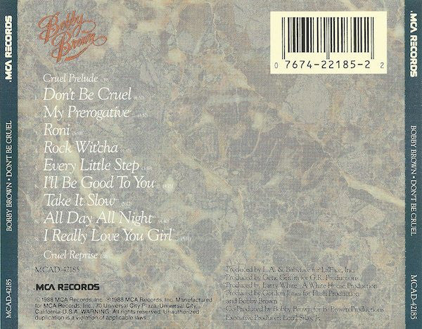 Bobby Brown - Don't Be Cruel (CD, Album) - Image 2