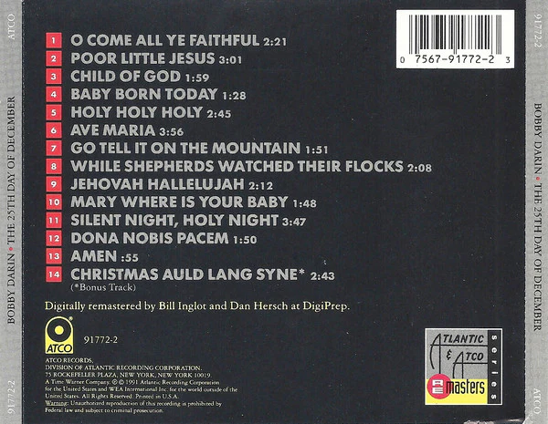 Bobby Darin - The 25th Day Of December With Bobby Darin (CD, Album, RM) - Image 2