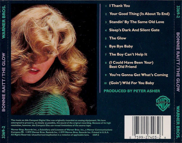 Bonnie Raitt - The Glow (CD, Album, RE) - Image 2