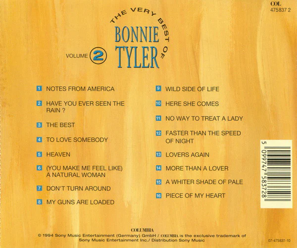 Bonnie Tyler - The Very Best Of Bonnie Tyler Volume 2 (CD, Comp) - Image 2