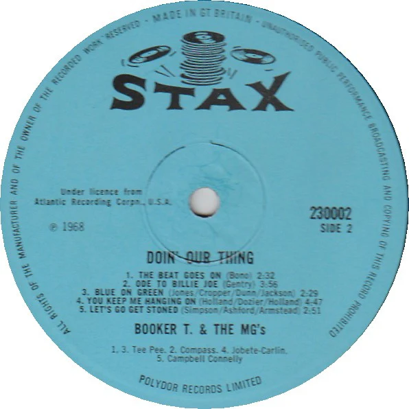 Booker T. & The MG's* - Doin' Our Thing (LP, Album) - Image 4