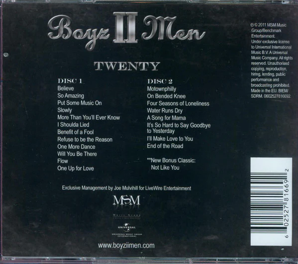 Boyz II Men - Twenty (2xCD, Album) - Image 3
