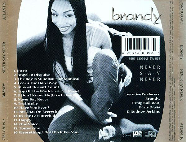 Brandy (2) - Never Say Never (CD, Album) - Image 2