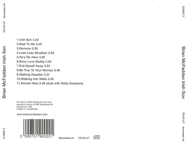 Brian McFadden - Irish Son (CD, Album) - Image 2