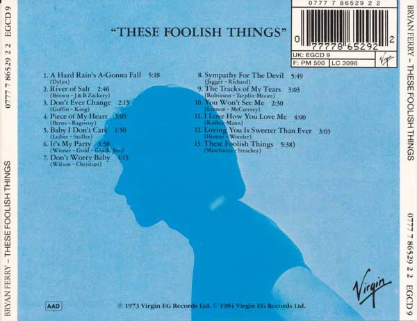 Bryan Ferry - These Foolish Things (CD, Album, RE) - Image 2