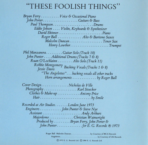 Bryan Ferry - These Foolish Things (CD, Album, RE) - Image 5