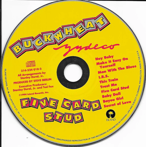 Buckwheat Zydeco - Five Card Stud (CD, Album) - Image 3