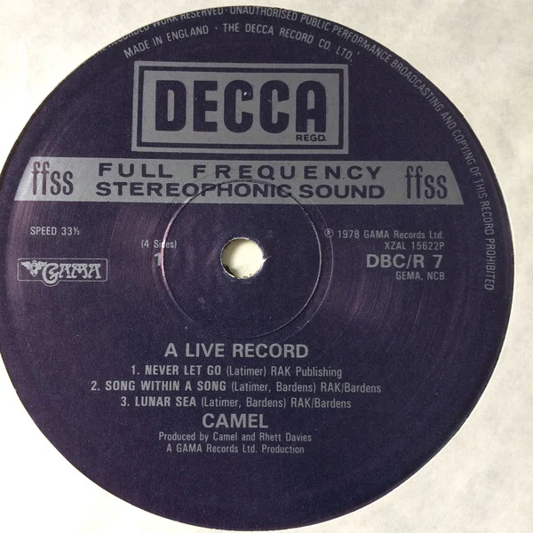 Camel - A Live Record (2xLP, Album) - Image 3