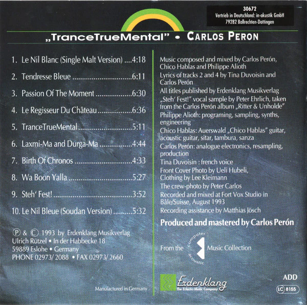 Carlos Peron - TranceTrueMental (CD, Album) - Image 2