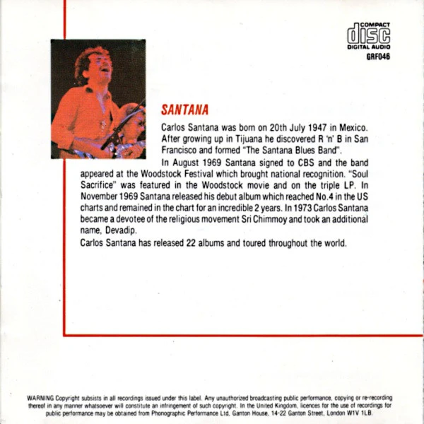 Carlos Santana - As Years Go By (CD, Comp) - Image 2