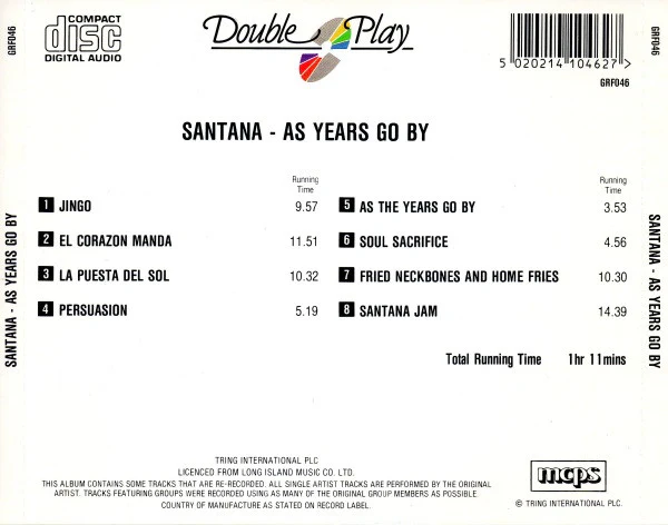 Carlos Santana - As Years Go By (CD, Comp) - Image 5