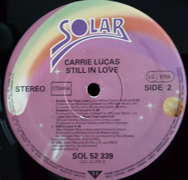 Carrie Lucas - Still In Love (LP, Album) - Image 4