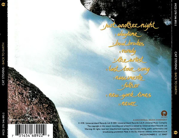 Cat Stevens - Back To Earth (CD, Album, RE, RM, RP) - Image 2