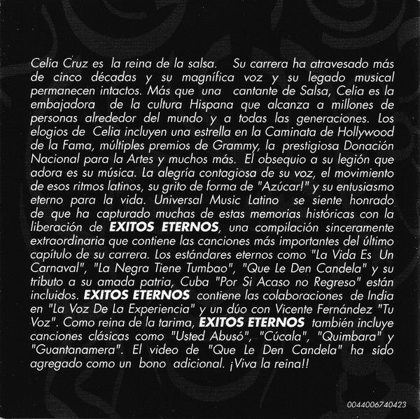 Celia Cruz - Éxitos Eternos (CD, Comp, Enh) - Image 3