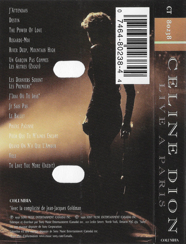 Celine Dion* - Live À Paris (Cass, Album) - Image 2