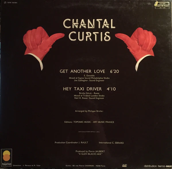 Chantal Curtis - Get Another Love / Hey Taxi Driver (12", Maxi) - Image 2