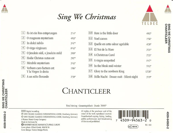 Chanticleer - Sing We Christmas (CD, Album) - Image 2