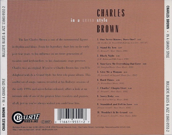 Charles Brown - In A Grand Style (CD, Album) - Image 2