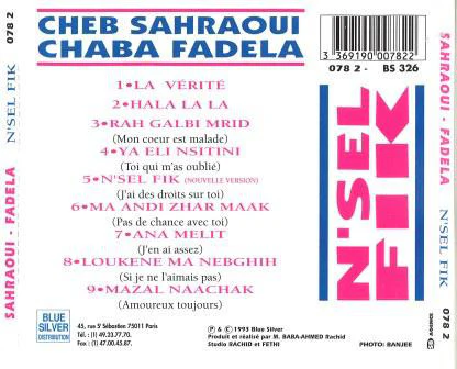 Cheb Sahraoui & Chaba Fadela - N'Sel Fik (CD) - Image 2
