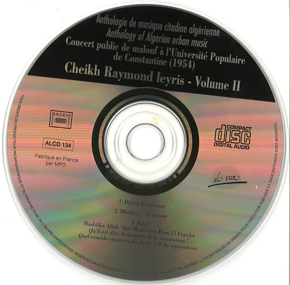 Cheikh Raymond - Concert Public De Malouf À L'Université De Constantine (1954). Volume II (CD, Album) - Image 3