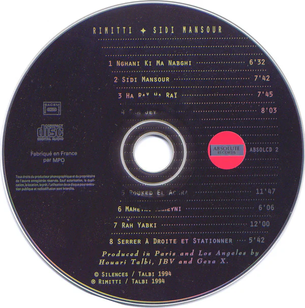 Cheikha Rimitti - Sidi Mansour (CD, Album, Dig) - Image 3