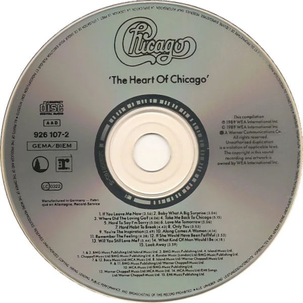 Chicago (2) - The Heart Of Chicago (CD, Comp) - Image 3