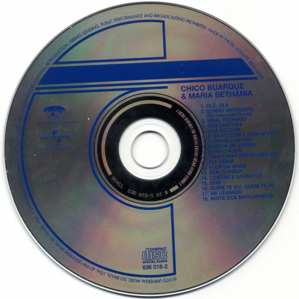 Chico Buarque & Maria Bethânia - Chico Buarque & Maria Bethânia Ao Vivo (CD, RM) - Image 3