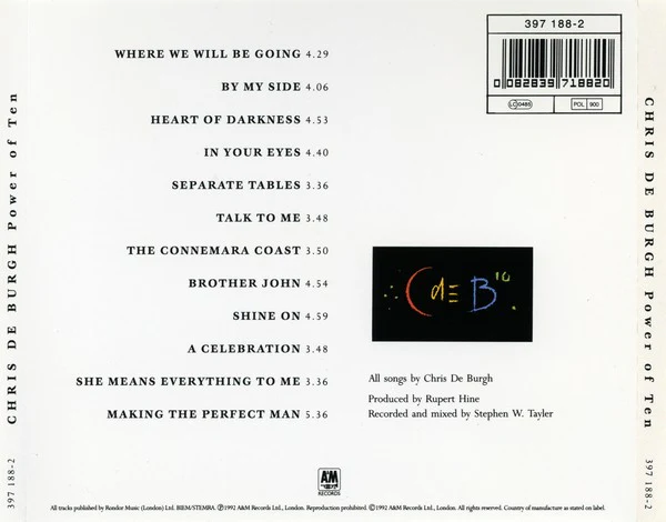 Chris de Burgh - Power Of Ten (CD, Album) - Image 2