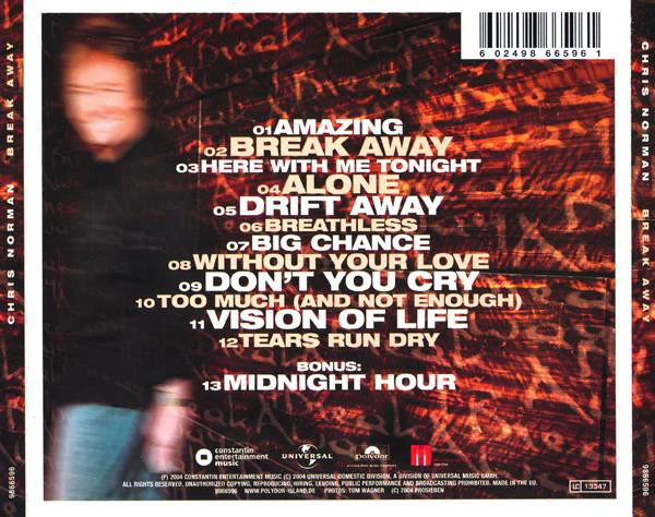 Chris Norman - Break Away (CD, Album) - Image 2