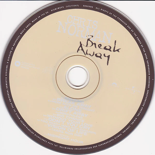 Chris Norman - Break Away (CD, Album) - Image 3