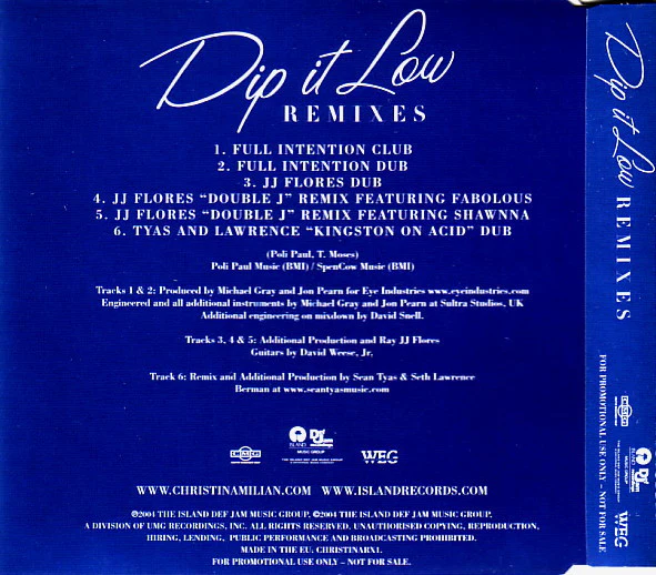 Christina Milian - Dip It Low (Remixes) (CD, Promo) - Image 2