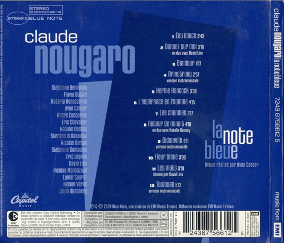 Claude Nougaro - La Note Bleue (CD, Album, Copy Prot.) - Image 2