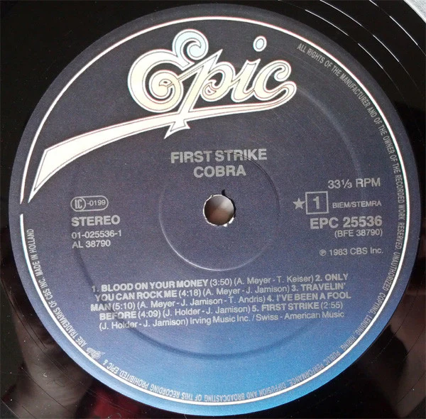 Cobra - First Strike (LP, Album) - Image 3