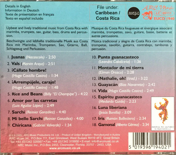 Compañía Folclórica Matambú - Music Of Costa Rica (CD, Album, Comp) - Image 3