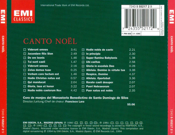 Coro De Monjes Del Monasterio De Santo Domingo De Silos - Canto Noël (CD, Comp, RM) - Image 2