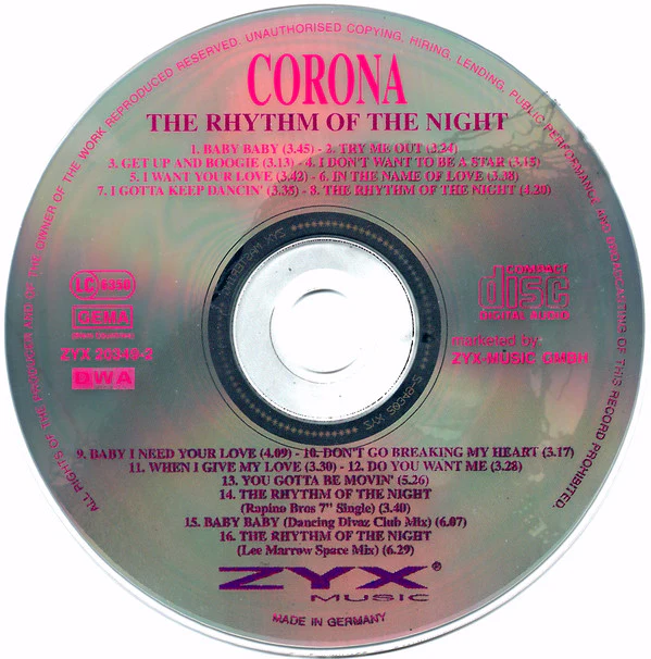 Corona - The Rhythm Of The Night (CD, Album) - Image 3