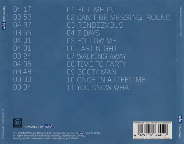 Craig David - Born To Do It (CD, Album) - Image 2