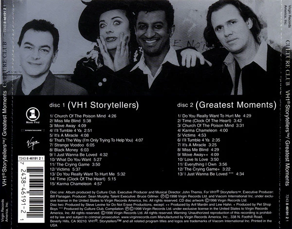 Culture Club - VH1 Storytellers / Greatest Moments (CD, Album + CD, Comp) - Image 2